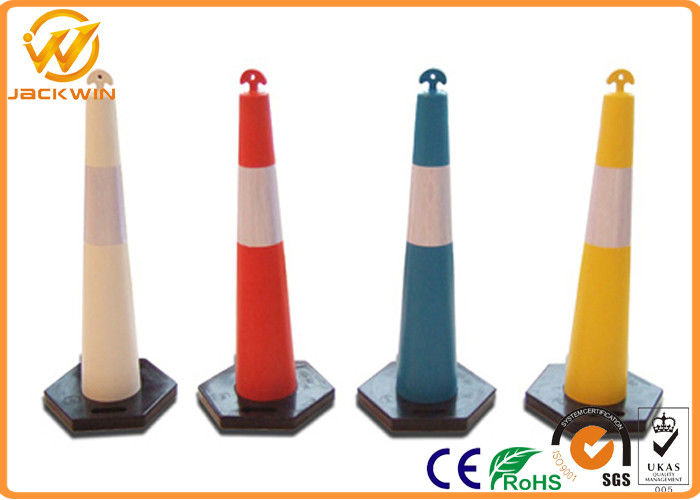 Plastic Road Dlineator Channelizer Colored Traffic Cones T Top Flexible CE / ROHS / FCC