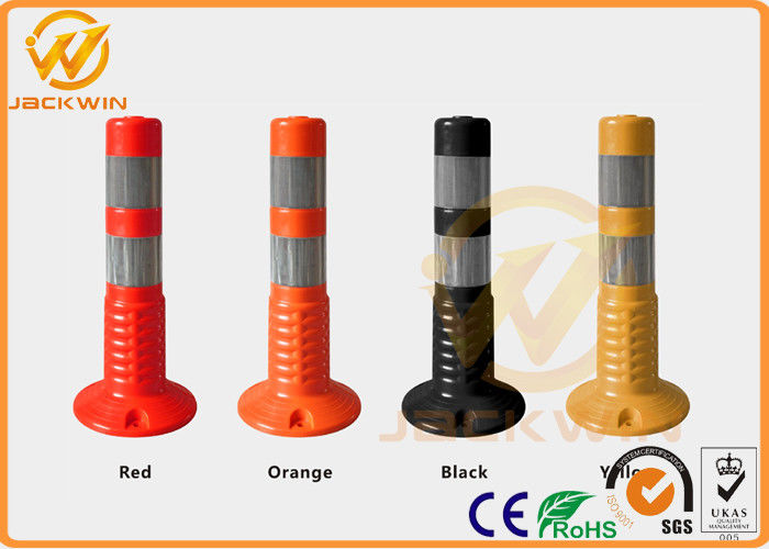 Reflective Orange 45cm Traffic Warning Post , Waterproof Road Reflector Posts