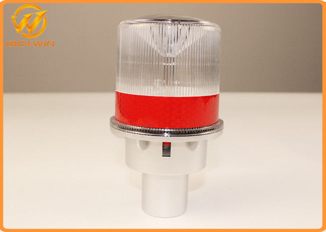 Metal Bracket Minin Solor Powered Led Strobe Warning Lights With Reflective Tape , Amber & Red