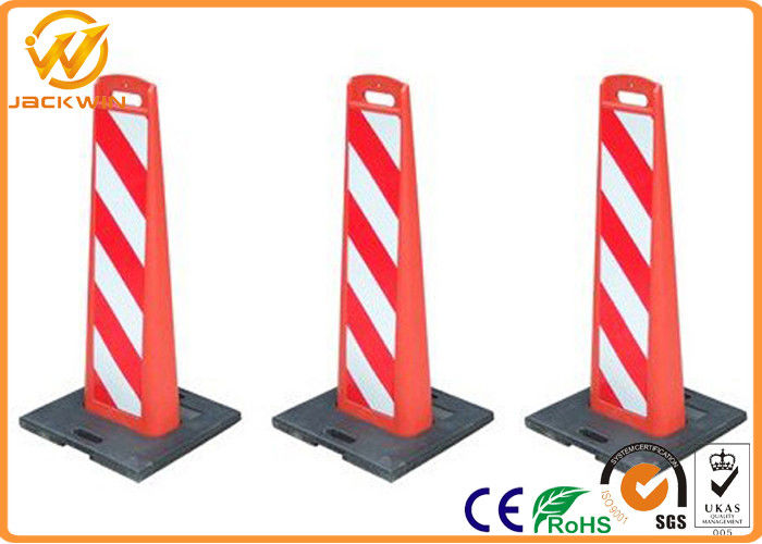 Reflective Vertical Traffic Delineator Post Bollard With Rubber Base For Roadside Safety Warning