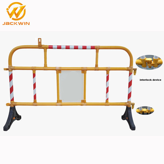 Safety Plastic Traffic Barriers , PVC Portable Road Barriers Control Size 1500*1000mm
