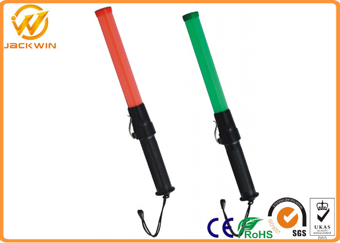 High Brightness Traffic Safety Wand , Red LED Lights Battery Powered Airport Marshalling Wands